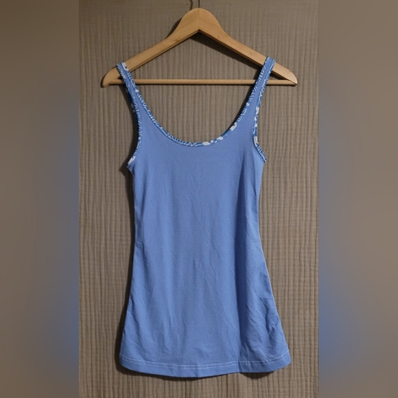 lululemon athletica Tops - Lululemon Beachy Floral Blue Wee Stripe Long Stretch Daily Tank